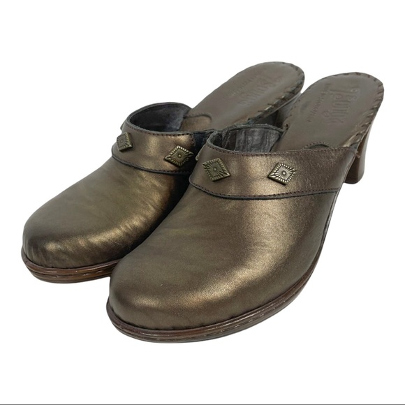 Tsonga Bronze Mules Heels With Accents Size 41 - Picture 3 of 8